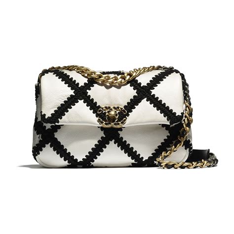 chanel 19 calfskin crochet flap bag|CHANEL Calfskin Crochet Large Chanel 19 Flap .